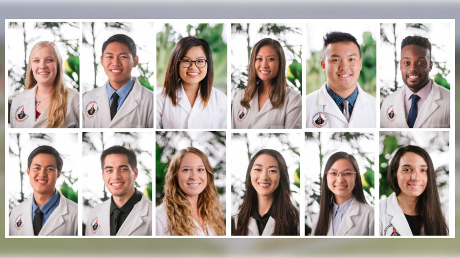 L to R, top: Carly Bell, Brennan Buccat, Trang Bui, Dyani Chock, Sean Domingo, Olatunji Gbadebo, bottom: Chase Ibia, Teva Kealoha Meyer, Jane Lakritz, Skye Pyo, Megan Woolsey, Chrystal Cardoza.