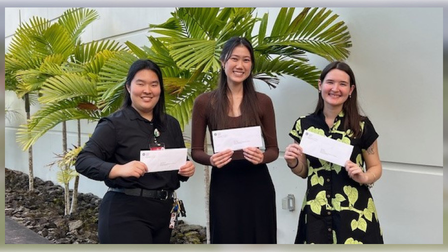 Recipients of the Hawaii Independent Pharmacies, Inc. Endowed Excellence Scholarship are (left to right) Raelynn Kiyuna, Kara Yama and Elyssa Ball.