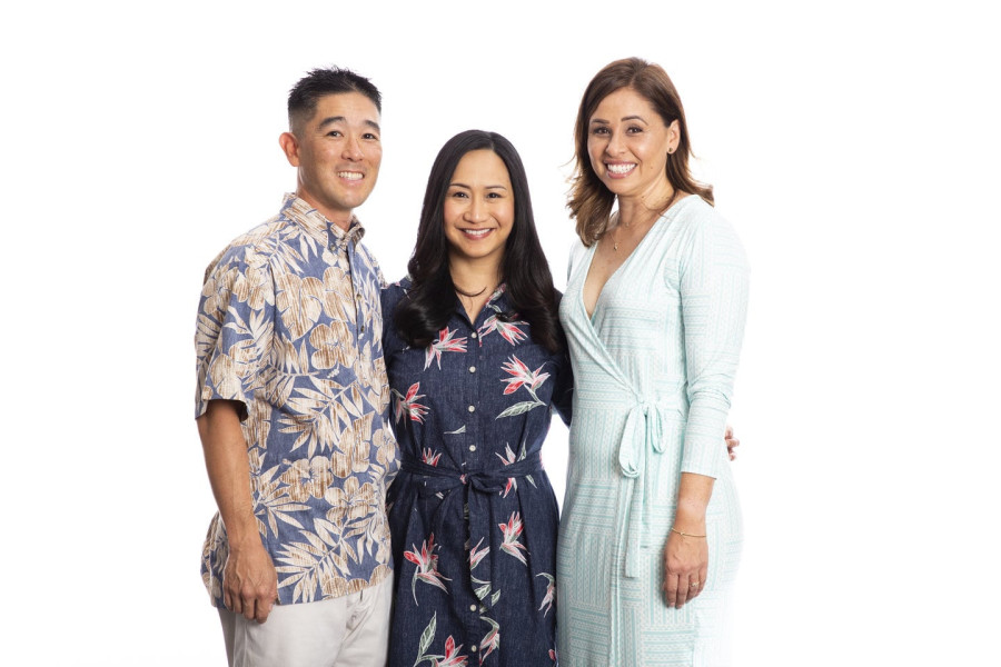 From left: Chad Kawakami, Pharm.D., Pia Lorenzo, MD, and Robin Miyamoto, Psy.D.