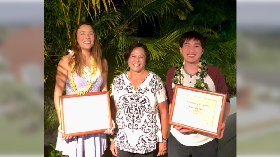 From left: Dr. Rachel Randall, DKICP Dean Dr. Carolyn Ma, and Dr. Nicholas Tsoi.